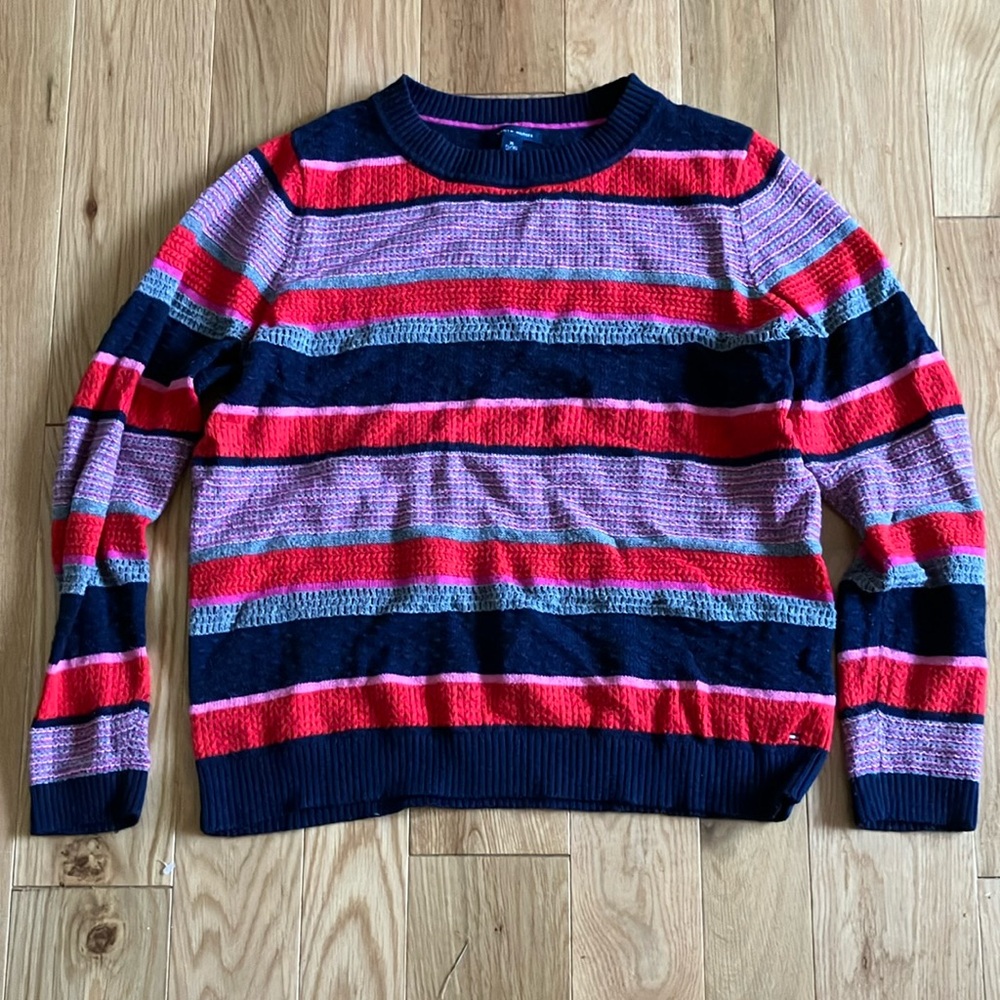 Tommy Hilfiger striped Black Sweater  XL
